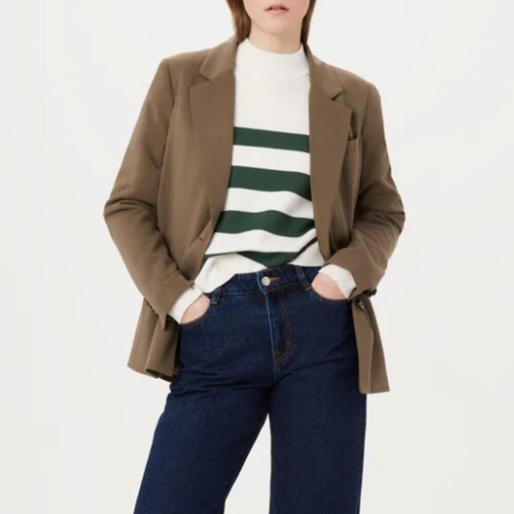 Frank and Oak The Relaxed Single Breasted Blazer Medium Brown - Picture 16 of 16